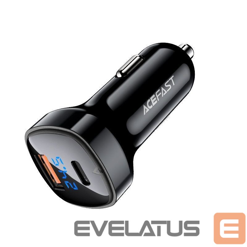 Adapter Acefast Acefast car charger 66W USB Type C / USB, PPS, Power Delivery, Quick Charge 4.0, AFC, FCP black (B4 black)