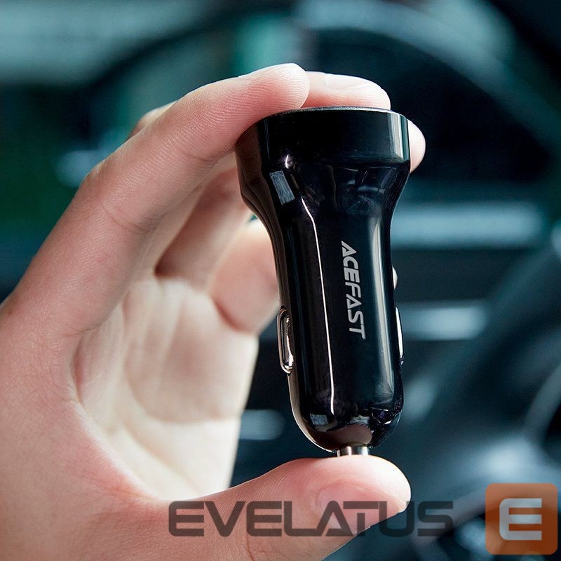 Adapter Acefast Acefast car charger 66W USB Type C / USB, PPS, Power Delivery, Quick Charge 4.0, AFC, FCP black (B4 black)