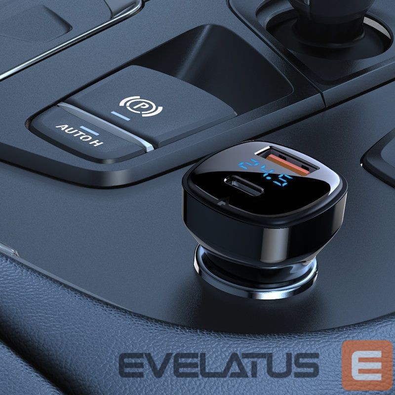 Adapter Acefast Acefast car charger 66W USB Type C / USB, PPS, Power Delivery, Quick Charge 4.0, AFC, FCP black (B4 black)