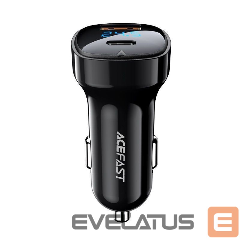 Adapter Acefast Acefast car charger 66W USB Type C / USB, PPS, Power Delivery, Quick Charge 4.0, AFC, FCP black (B4 black)