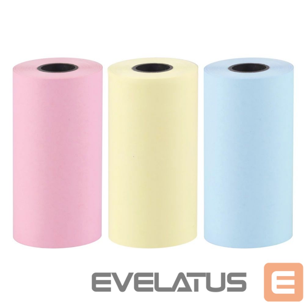 Printer accessories Hurtel Set of colorful paper rolls for the HURC9 cat mini thermal printer - 3 pcs.