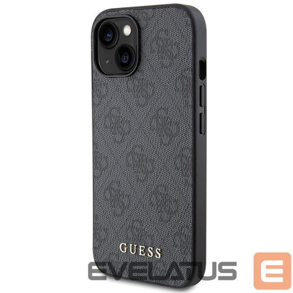 Back panel cover Guess Guess 4G Metal Gold Logo iPhone 15 Case - Gray