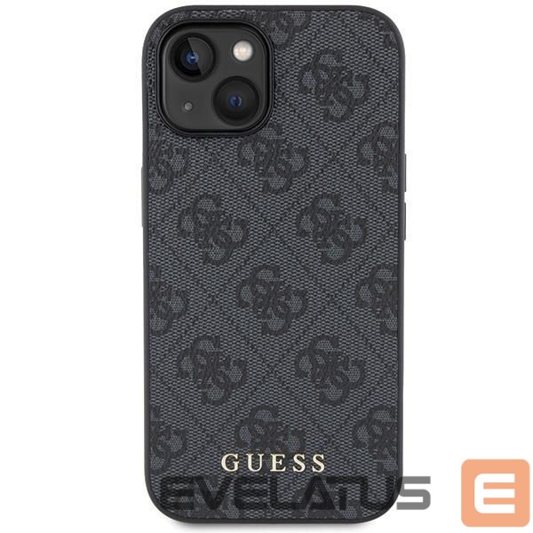 Back panel cover Guess Guess 4G Metal Gold Logo iPhone 15 Case - Gray
