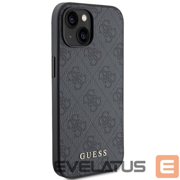 Back panel cover Guess Guess 4G Metal Gold Logo iPhone 15 Case - Gray