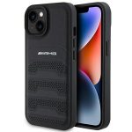 Back panel cover Mercedes-Benz  AMG Leather Debossed Lines case for iPhone 15 - black 