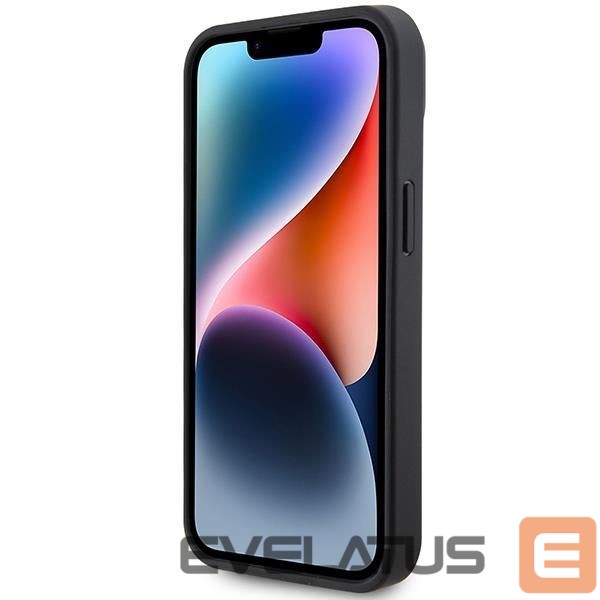 Back panel cover Mercedes-Benz AMG Leather Debossed Lines case for iPhone 15 - black