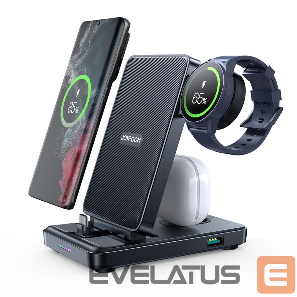 Adapter Joyroom Joyroom JR-WQS01 Samsung Galaxy USB-C 4in1 charging station foldable + USB-A - USB-C cable - black