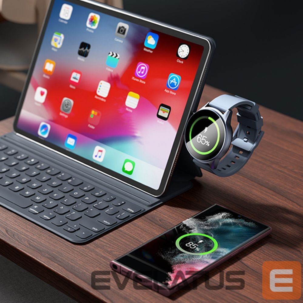 Adapter Joyroom Joyroom JR-WQS01 Samsung Galaxy USB-C 4in1 charging station foldable + USB-A - USB-C cable - black