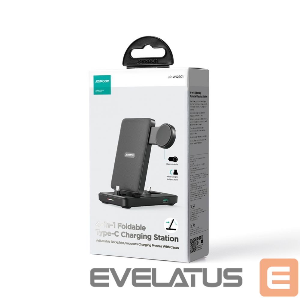 Adapter Joyroom Joyroom JR-WQS01 Samsung Galaxy USB-C 4in1 charging station foldable + USB-A - USB-C cable - black