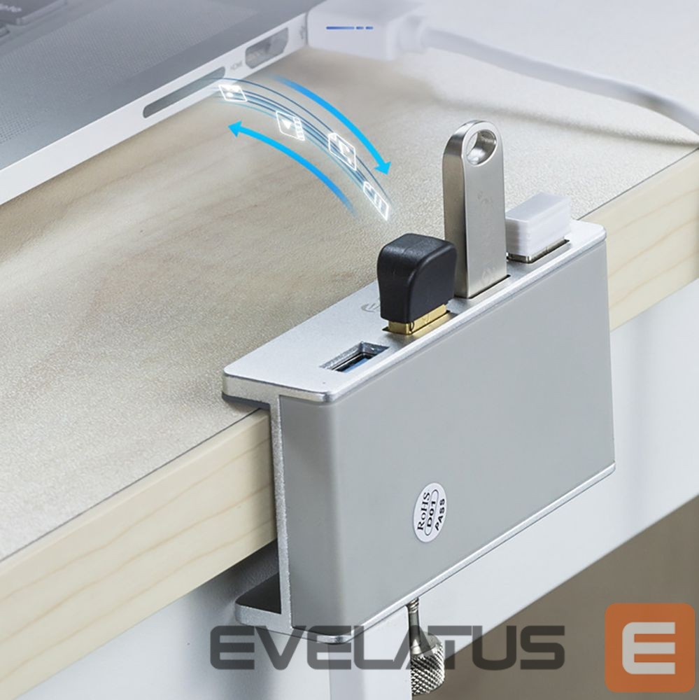 Üleminek Orico Orico MH4PU Hub Clamp-Mounted 4x USB-A 3.0 - Silver