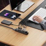 Üleminek Orico  Orico PW7U-U3 hub 7x USB-A 3.0 + USB-C 5V/3A 1m - black 