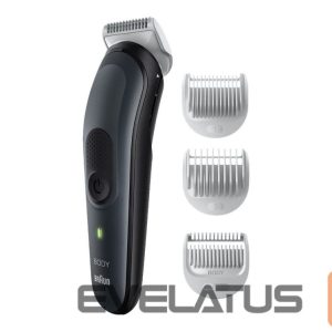 Plaukų kirpimo mašinėlė Braun  Body Groomer | BG3340 | Cordless | Black/Grey 