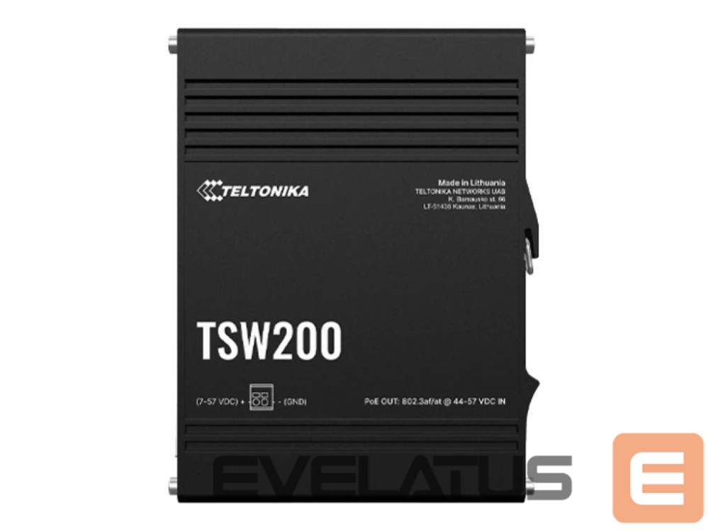 Server – muud tarvikud Teltonika TSW200 Ethernet Switch 8x1GbE, PoE+ (TSW2000000B0) |