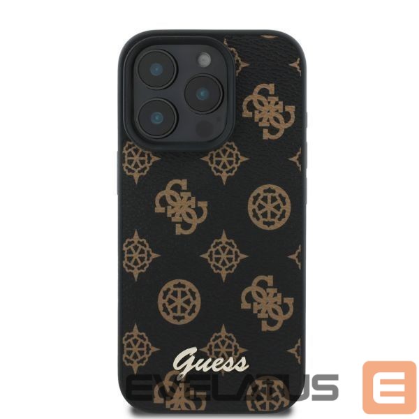 Back panel cover Guess Guess Peony Script MagSafe iPhone 16 Pro Case - Black