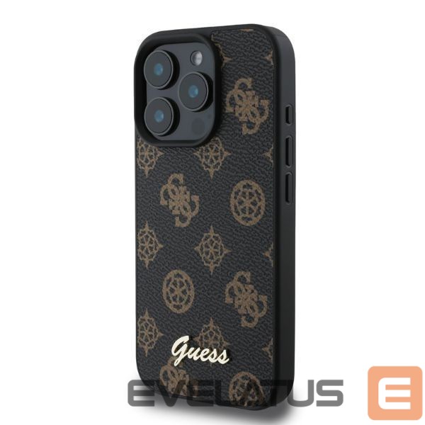 Back panel cover Guess Guess Peony Script MagSafe iPhone 16 Pro Case - Black