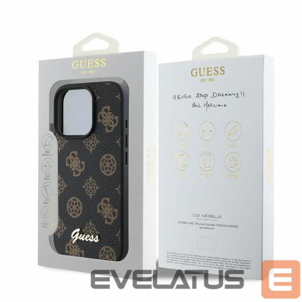 Back panel cover Guess Guess Peony Script MagSafe iPhone 16 Pro Case - Black