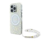 Other Phone Accessory Guess  Guess IML Flowers Allover Electro With Pearl Strap MagSafe case for iPhone 16 Pro - white 