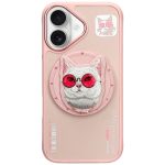 Citas preces Nimmy  Nimmy Glasses Cool Cat MagSafe Case for iPhone 16 - Pink 