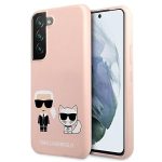 Back panel cover Karl Lagerfeld  Karl Lagerfeld KLHCS22MSSKCI S22+ S906 hardcase jasno różowy/light pink Silicone Ikonik Karl & Choupette 